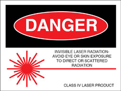 Class IV Logotype Label - "Invisible Laser Radiation" (2 1/2" x  2")