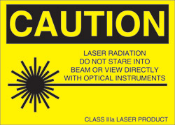 Class IIIa Logotype (Caution) Label. 2&quot; x 1 1/2&quot;