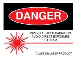 Class IIIb Logotype Label 2 1/2&quot; x 2&quot;. &quot;Invisible Laser Radiation&quot;