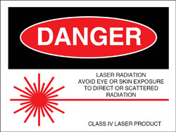 Class IV Logotype Label - " Laser Radiation" (2 1/2" x 2")