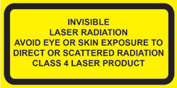 IEC Explanatory Label. Class 4 for Invisible Lasers  (2"w x 1"h)