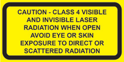 IEC Visible and Invisible  Class 4 Noninterlocked  protective housing label (2&quot;w x 1&quot;h)