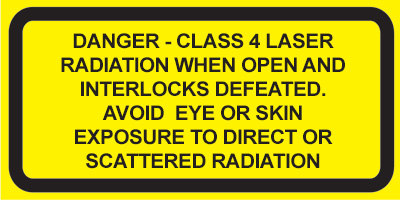 IEC Visible Class 4 Defeatably interlocked protective housing label (2”w x 1”h)