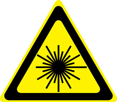 International Warning-Hazard Label. 1&quot; each side