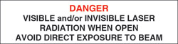 Class IIIb Non-Interlocking Protective Housing Label (Visible and/or Invisible Laser) - 3&quot; x 3/4&quot;