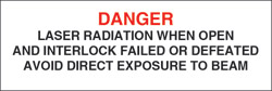 Class IIIb Optionally Interlocked Interlocked Protective Housing Label (Laser Radiation) 3&quot; x 1&quot;