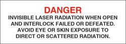 Class IV Optionally Interlocked Protective Housing Label (Invisible Laser Radiation) 3&quot; x 1&quot;
