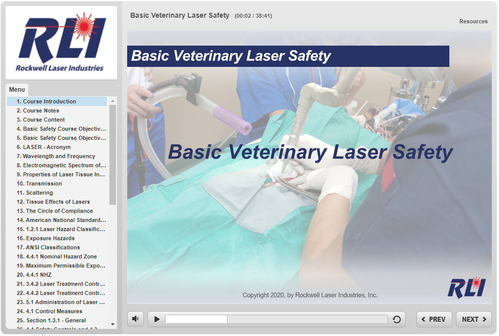 Basic Veterinary Laser Safety