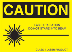 Class II Label for Helium Neon Lasers. 2 1/4&quot; x 1 3/4&quot;