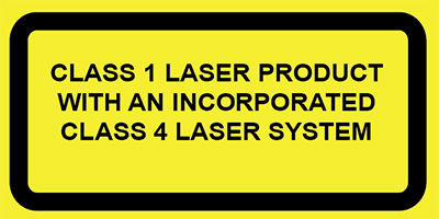 IEC Explanatory Label  for Class 1 lasers  (2"w x 1"h)