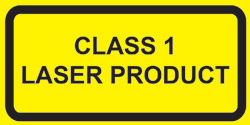 IEC Explanatory Label. Class 1  (2&quot;w x 1&quot;h)