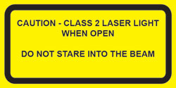 IEC Explanatory Label  for Class 2 lasers  (2"w x 1"h)