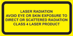 IEC Explanatory Label. Class 4 for Visible Lasers (2"w x 1"h)