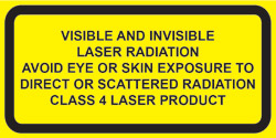 IEC Explanatory Label. Class 4 for Visible & Invisible Lasers  (2"w x 1"h)