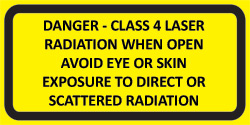 IEC Third Edition Visible Class 4 Noninterlocked  protective housing label (2"w x 1"h)