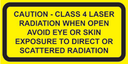 IEC Visible Class 4 Noninterlocked  protective housing label (2"w x 1"h)