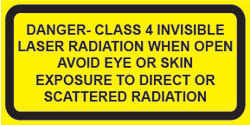 IEC Third Edition Invisible Class 4 Noninterlocked  protective housing label (2&quot;w x 1&quot;h)