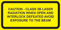 IEC Class 3B  Defeatably interlocked  protective housing label (2&quot;w x 1&quot;h)