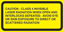 IEC Visible Class 4 Defeatably interlocked protective housing label (2”w x 1”h)