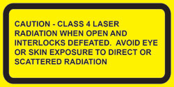 IEC Invisible Class 4 defeatably interlocked protective housing label (2”w x 1”h)