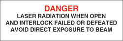 Class IIIb Optionally Interlocked Interlocked Protective Housing Label (Laser Radiation) 3" x 1"