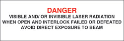 Class IIIb Optionally Interlocked Protective Housing Label ( Visible and/or Invisible Laser Radiation) 3" x 1"