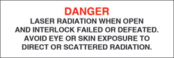 Class IV Optionally Interlocked Protective Housing Label (Laser Radiation) 3" x 1"